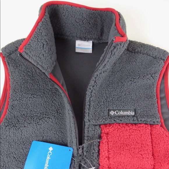 Columbia Mountainside Heavyweight Sherpa Fleece Full Zip Vest Chest Pocket NWT - Picture 3 of 8